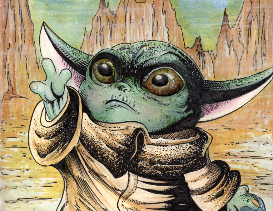 Star Wars Force Awakens Baby Yoda | SKETCH COVER